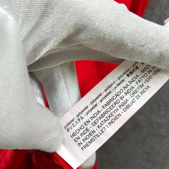 Zara Sleeveless Blouse Womens S Red Tank Tiered Tie Neck Top Chiffon - Picture 9 of 9